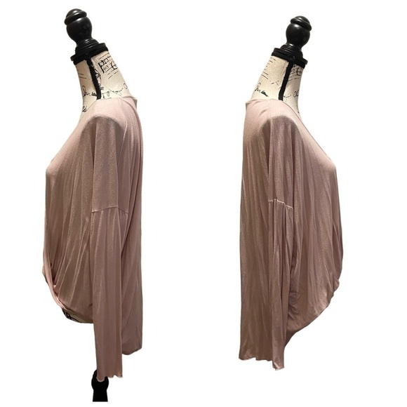 Double Zero Mystical Blouse Top Pink Size Medium Pastel Barbie v-neck hi Lo - Picture 4 of 6